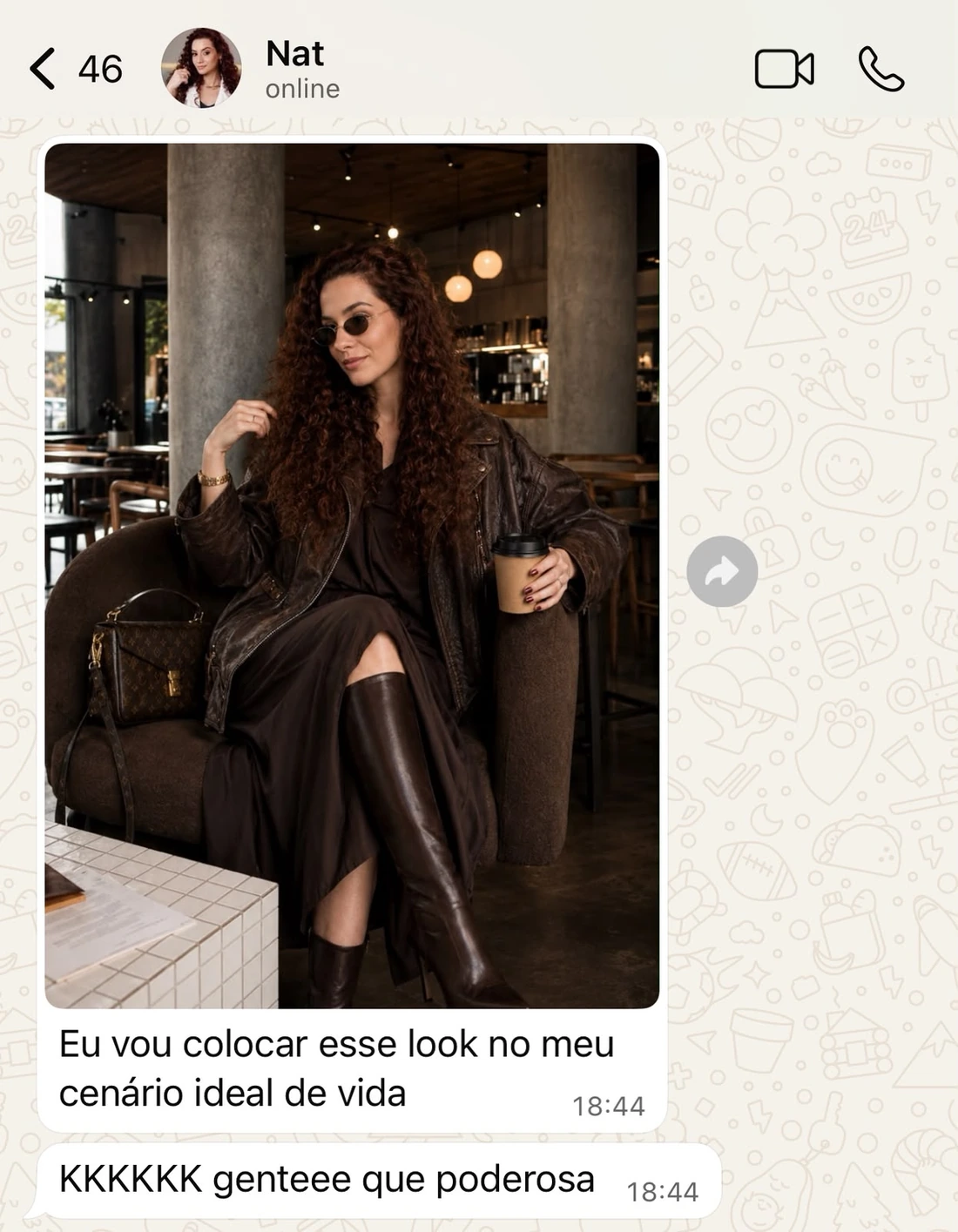 Print real de reação de cliente ao receber as fotos